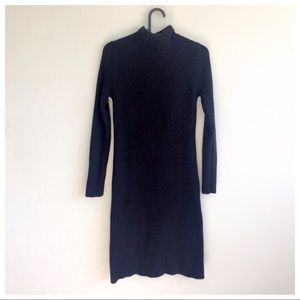 UNIQLO knit mock neck midi dress.